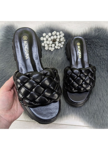 Шльопанці жіночі еко-шкіра плетінка на об'ємній підошві Mengfuna (259635648)