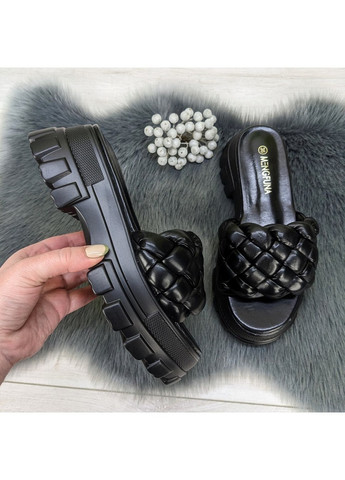 Шльопанці жіночі еко-шкіра плетінка на об'ємній підошві Mengfuna (259635648)
