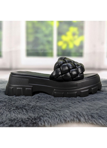 Шльопанці жіночі еко-шкіра плетінка на об'ємній підошві Mengfuna (259635648)