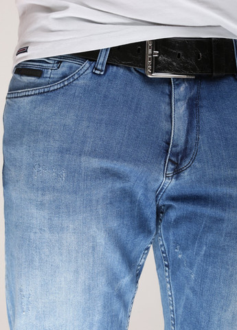 Шорты мужские джинсовые синие со стрейчем и потертостями ARCHILES (259578687)