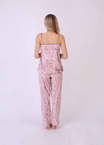 Розовая всесезон пижама женская майка + брюки Serenade