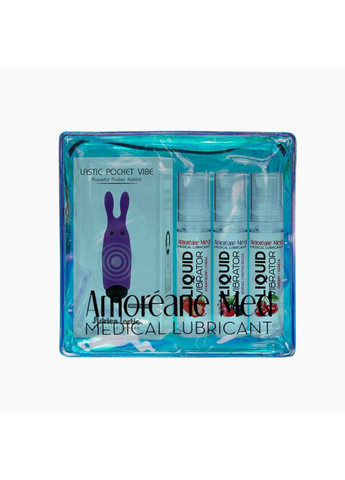 Набор из 3-х вкусов стимулирующего лубриканта Amoreane Med (3х10мл) и вибропули Purple Adrien Lastic (259645403)