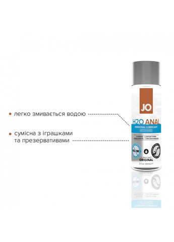 Анальна змазка ANAL H2O — ORIGINAL (60 мл) на водній основі, рослинний гліцерин System JO (259645669)