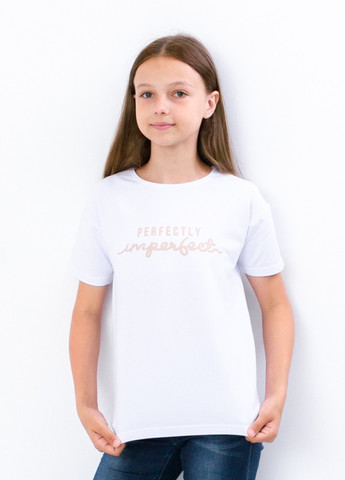Біла літня футболка для дівчинки (підліткова) білий носи своє (6333-057-33-v3) Носи своє