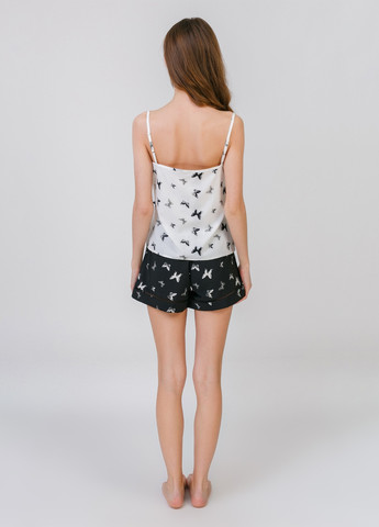 Чорна всесезон піжама жіноча майка + шорти Serenade