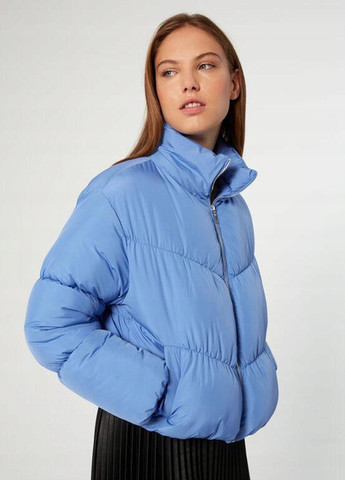 Блакитна демісезонна стегана укорочена куртка Jennyfer
