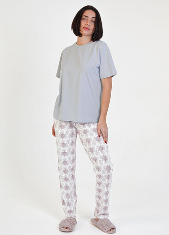 Сиреневая всесезон женская пижама azalea футболка + брюки Roksana