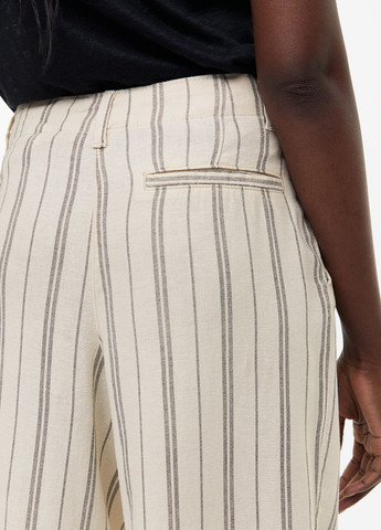 Светло-бежевые кэжуал летние брюки H&M