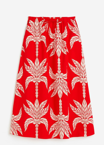 Красная кэжуал с абстрактным узором юбка H&M