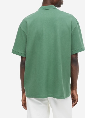 Темно-зеленая футболка-поло для мужчин H&M