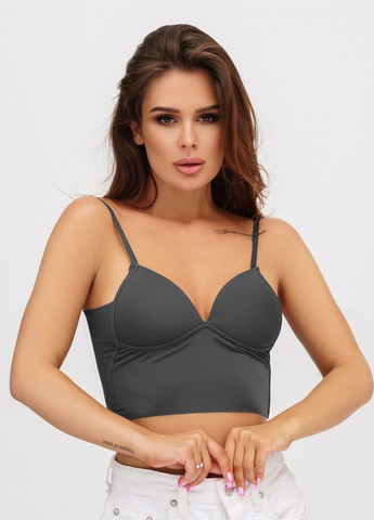 Сірий топ із глибоким декольте Magnet (259734870)