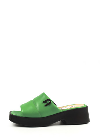 Зеленые сабо It-Girl на среднем каблуке
