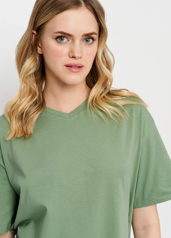 Оливковая всесезон футболка женская с длинным рукавом Роза
