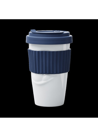 Чашка з кришкою "Смакота"; (400 мл); порцеляна; синій Tassen (259770276)