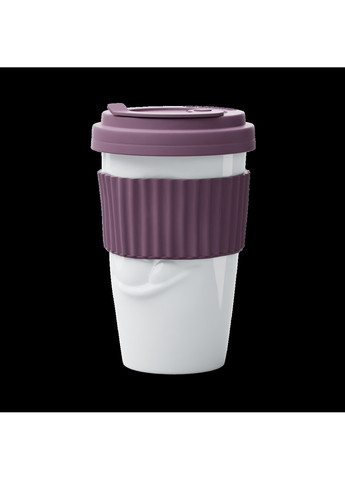 Чашка з кришкою "Смакота"; (400 мл); порцеляна; фіолетовий Tassen (259770274)