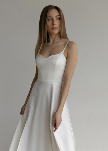 Белое вечернее платье с юбкой-солнце, а-силуэт Vintage однотонное