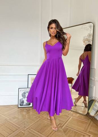 Фіолетова вечірня плаття а-силует First Woman однотонна