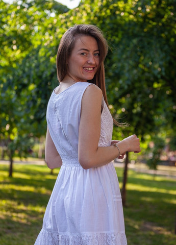 Белое вечернее платье колокол, а-силуэт Best однотонное
