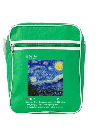 Сумка-мессенджер Инстаграм Звёздная ночь Винсент Ван Гог (Instagram van Gogh) Зеленый (92289-2965-KG) MobiPrint (259886645)