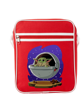 Сумка-мессенджер Грогу космос(Grogu Baby Yoda) Красный (92289-3518-RD) MobiPrint (259886667)