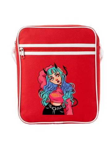 Сумка-мессенджер Девушка демон (Cute Girl Illustration Art) Красный (92289-2838-RD) MobiPrint (259887786)