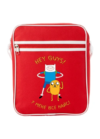 Сумка-месенджер Фін і Джейк пес (Finn & Jake the dog) Червоний (92289-1579-RD) MobiPrint (259885963)