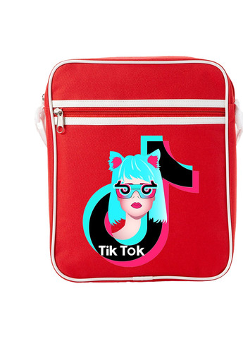 Сумка-мессенджер Тик Ток (Tik Tok Girl cat) Красный (92289-1648-RD) MobiPrint (259885715)