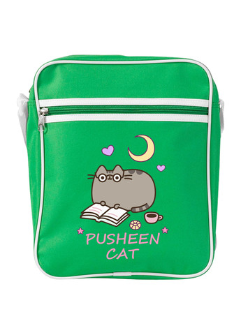 Сумка-месенджер Кіт Пушин (Pusheen Cat) Зелений (92289-3351-KG) MobiPrint (259887234)