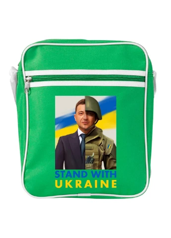Сумка-месенджер Підтримую Україну Зелений (92289-3679-KG) MobiPrint (259886659)
