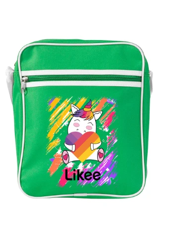 Сумка-мессенджер Лайки кот (Likee cat) Зеленый (92289-2581-KG) MobiPrint (259886439)