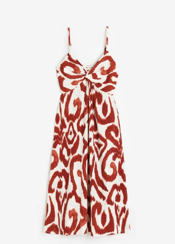 Коричневое кэжуал платье H&M с рисунком