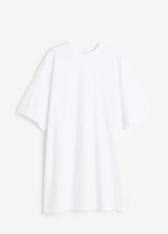 Белое кэжуал платье H&M однотонное