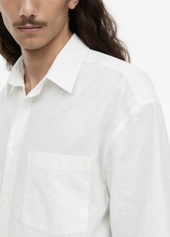 Молочная кэжуал рубашка H&M