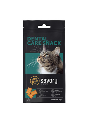 Лакомство для поощрения кошек Snack Dental Care, подушечки для гигиены зубов, 60 г Savory (259771482)