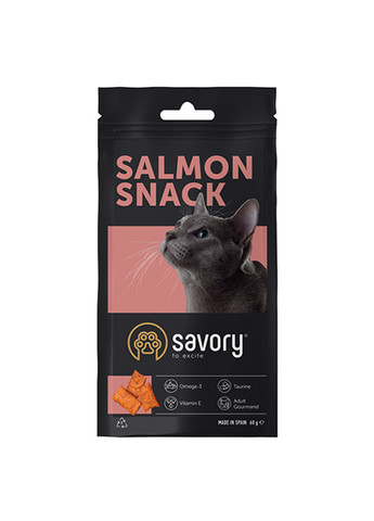Ласощі для заохочення котів Snack Salmon, подушечки з лососем, 60 г Savory (259771484)