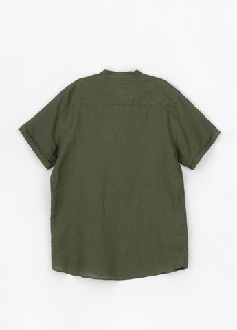 Оливковковая (хаки) рубашка однотонная Stendo