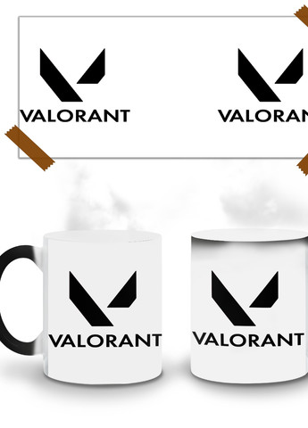 Кружка-хамелеон Валорант лого(Valorant logo) 330мл (93429-3539-wthm) MobiPrint (259886310)