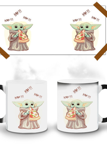 Кружка-хамелеон Грогу пицца(Grogu Baby Yoda) 330мл (93429-3519-wthm) MobiPrint (259887055)