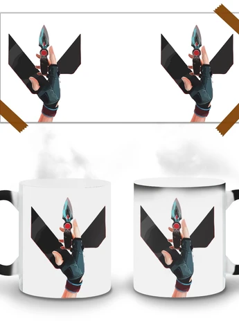Кружка-хамелеон Валорант Джетт рука-лого (Valorant Jett) 330мл (93429-3537-wthm) MobiPrint (259887746)