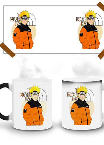 Кружка-хамелеон Наруто Норс Фейс (Naruto The Norch Face) 330мл (93429-3480-wthm) MobiPrint (259886970)