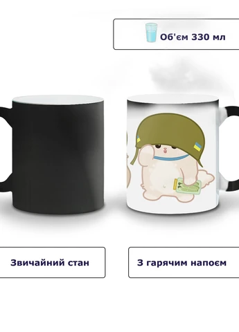 Кружка-хамелеон ВСУ котики 330мл (93429-3739-wthm) MobiPrint (259886628)