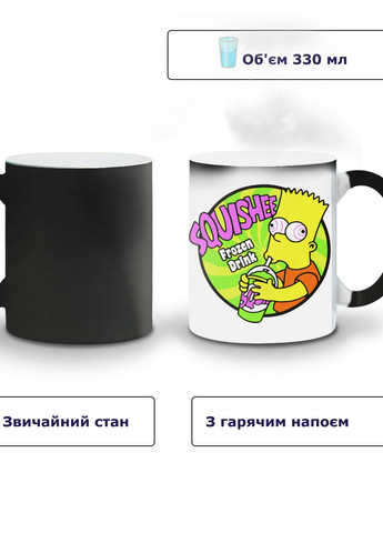 Кружка-хамелеон Барт Сімпсон (Bart The Simpsons) 330мл (93429-3410-wthm) MobiPrint (259888016)