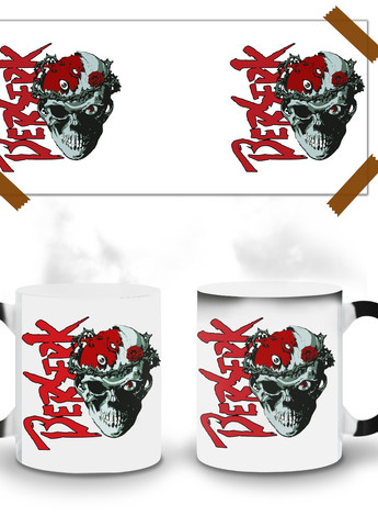 Кружка-хамелеон Берсерк Лицар-Череп (Berserk) 330мл (93429-3486-wthm) MobiPrint (259887269)