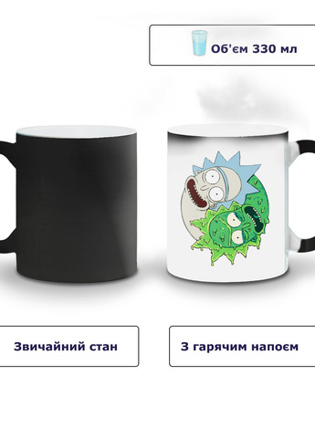 Кружка-хамелеон Рік та Морті (Rick and Morty) 330мл (93429-3446-wthm) MobiPrint (259885990)
