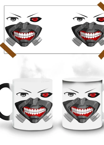 Кружка-хамелеон Токийский гуль Кэн Канэки маска(Tokyo Ghoul in mask) 330мл (93429-3525-wthm) MobiPrint (259887618)