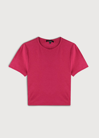 Бордовая летняя футболка в рубчик Jennyfer