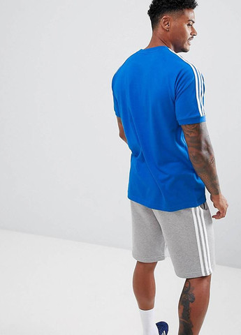 Блакитна футболка з бавовни Adidas Originals