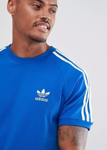 Голубая футболка из хлопка Adidas Originals