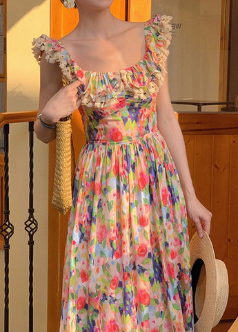 Женское демисезонное Платье с пышной юбкой Number Nine с цветочным принтом