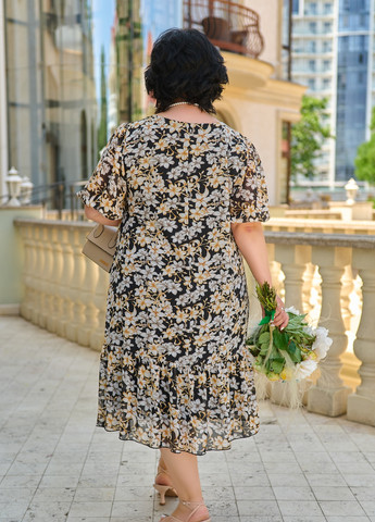 Черное кэжуал сукня Minova с цветочным принтом